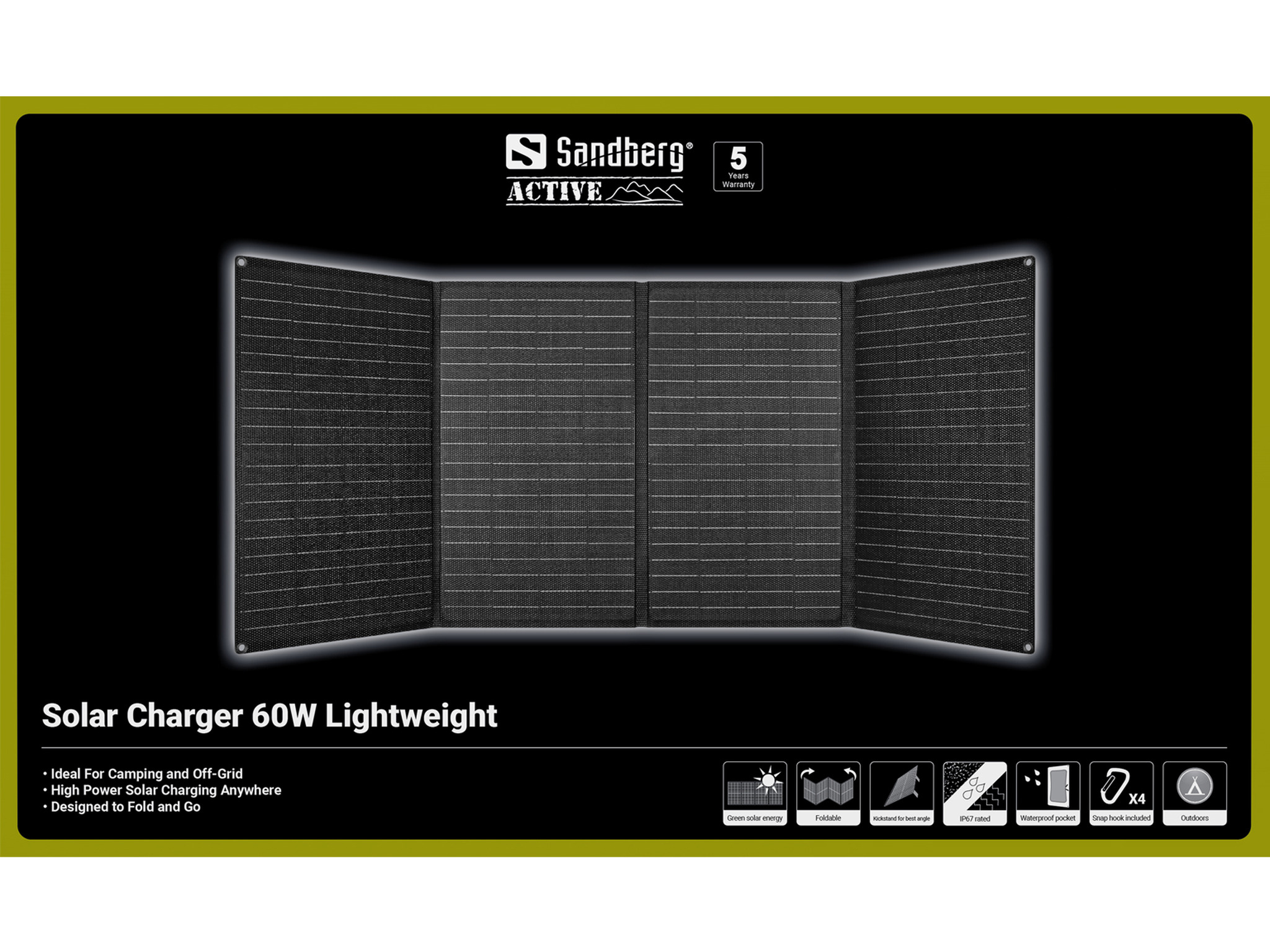 Sandberg 421-43 Solarladegerät 60 W 3 A Schwarz