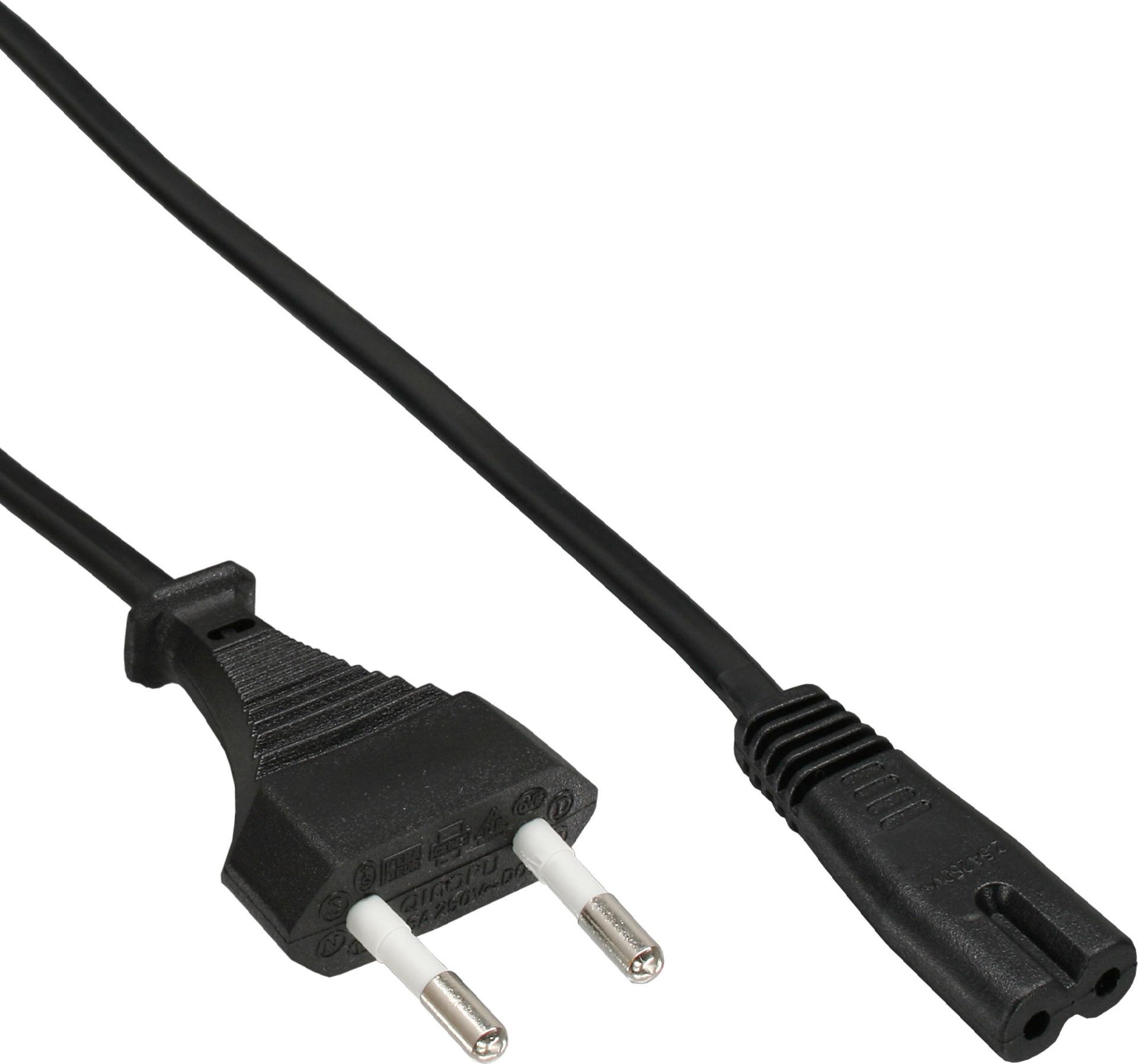 InLine Stromkabel CEE7/16 auf C7 1,8 m Schwarz