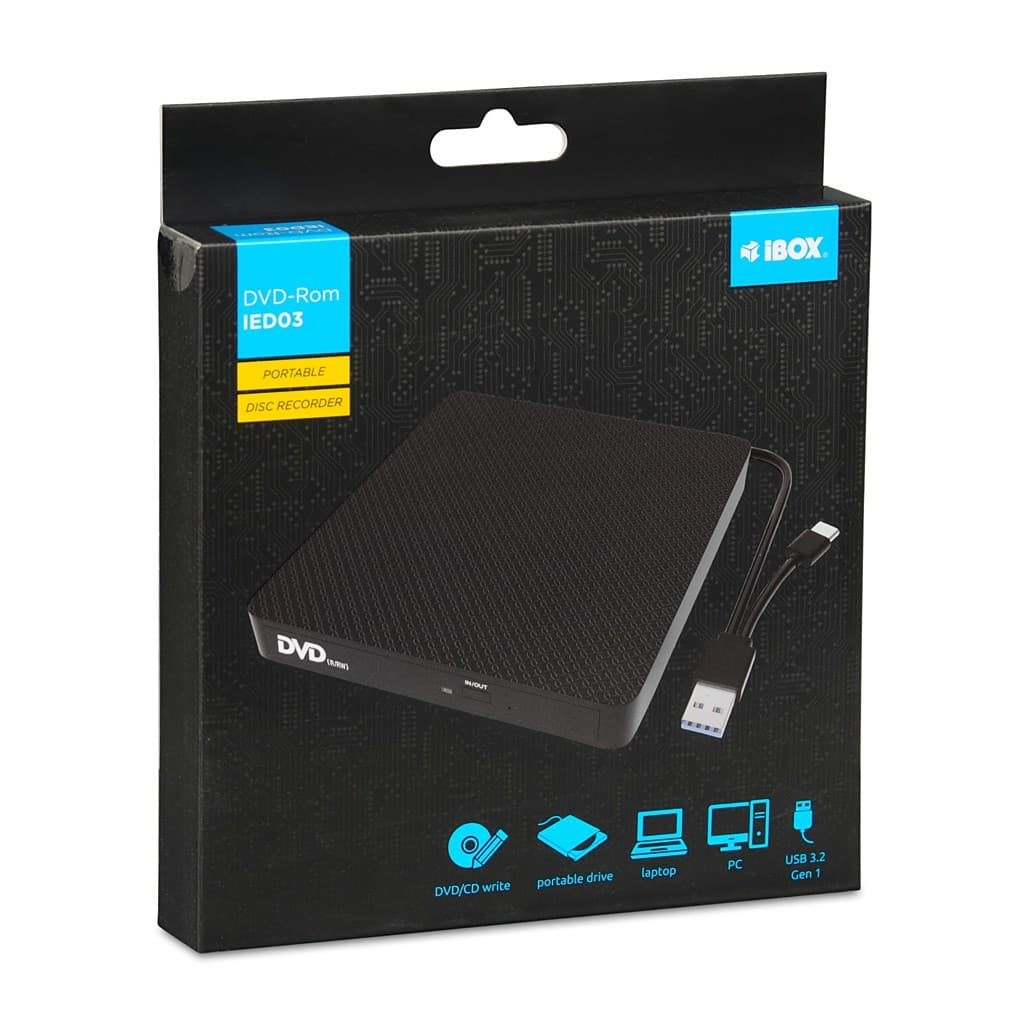 iBOX IED03 Externer DVD-Brenner Schwarz