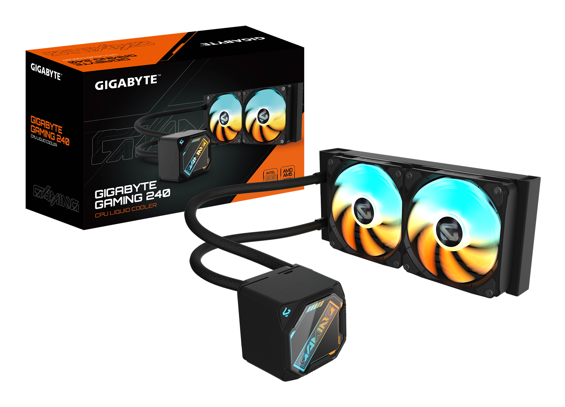 Gigabyte GAMING 240 CPU-Wasserkühlung 240mm 2x 120mm ARGB-Lüfter Schwarz