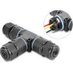 Delock Kabelverbinder T-Form mit Klemmverbindung 3 Pin, IP68 wasserdicht für Kabeldurchmesser 5 (87244)