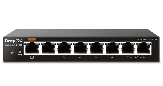 DrayTek VigorSwitch G1080 Managed L2 Switch Schwarz
