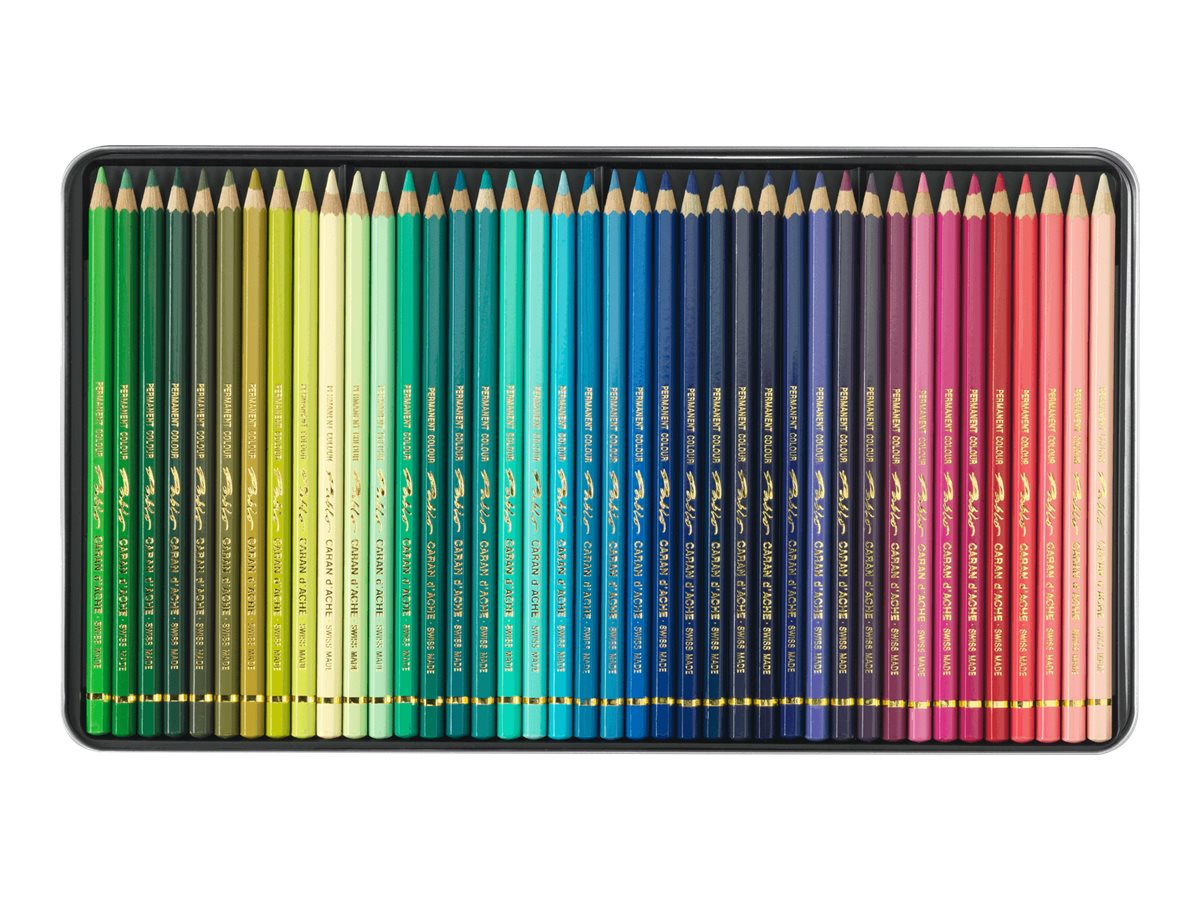 Caran d'Ache PABLO Buntstifte 80er Set Metalletui 3,8 mm Sechseckiger Schaft Verschiedene Farben