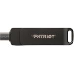 Flashdrive PATRIOT Rage R550 64GB 100 MB/S USB A+C Drehbares Design (PE64GR550DSAD) Schwarz (PE64GR550DSAD)