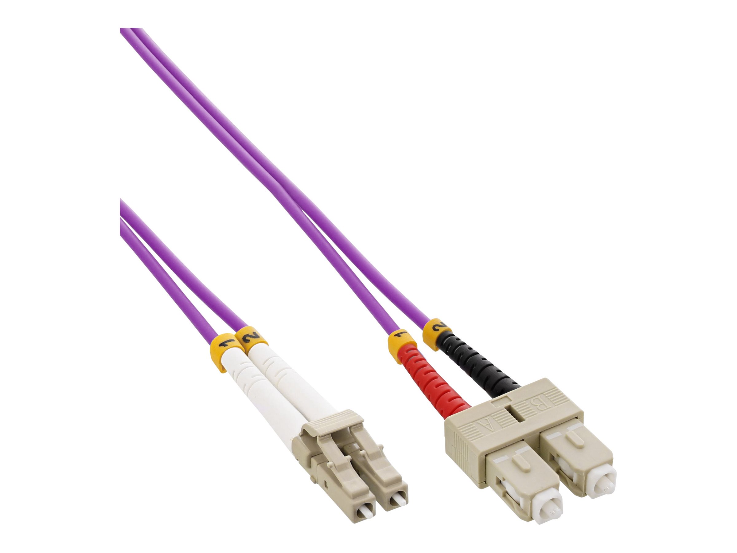 InLine LWL Duplex Patch-Kabel LC/SC 50/125 µm OM4 10 m Lila