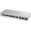 Zyxel XGS1210-12 - V2 - Switch - managed - 8 x 10/100/1000 + 2 x 100/1000/2,5G + 2 x 1 Gigabit/10 Gigabit SFP+ (Uplink) - Desktop, wandmontierbar (XGS1210-12-ZZ0102F)