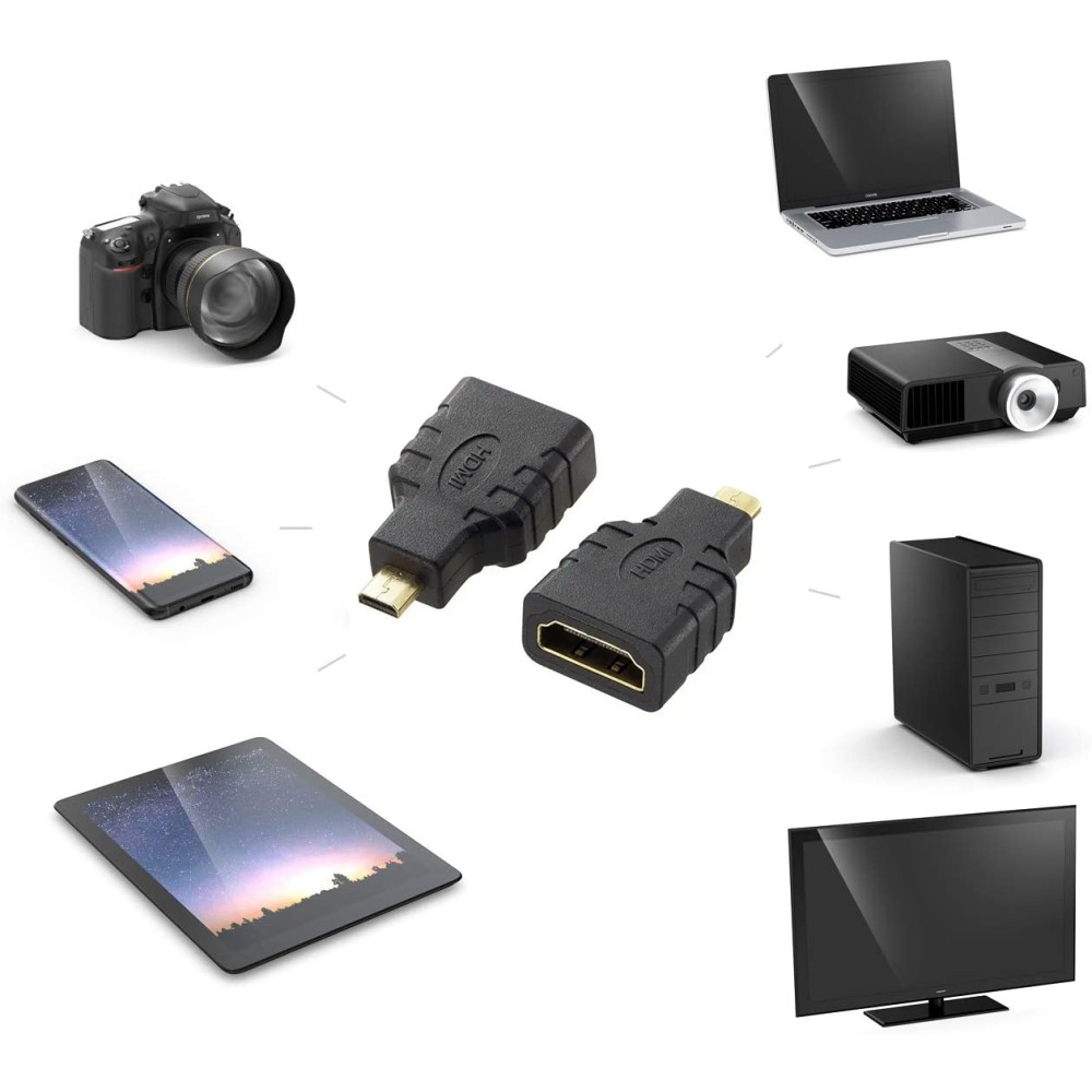 Techly HDMI Adapter Micro HDMI D Stecker auf HDMI A Buchse Schwarz