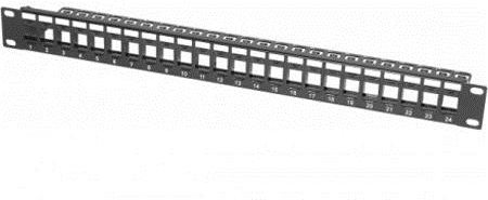 TECLINE Modulträger für 24 Keystone-Anschlussbuchsen, 48,30cm (19\"), schwarz