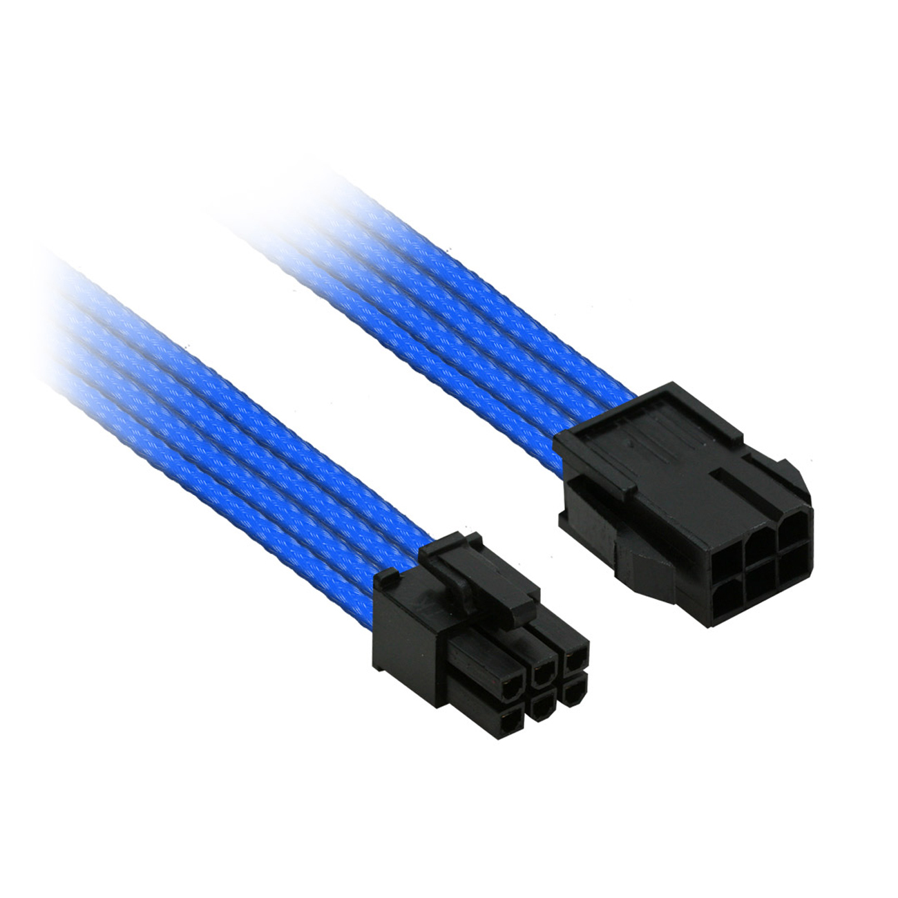 Nanoxia Single Sleeve Spannungsversorgungs-Verlängerungskabel 6-poliges PCIe Power (M) zu 6-poliges PCIe Power (W) 30 cm Blau