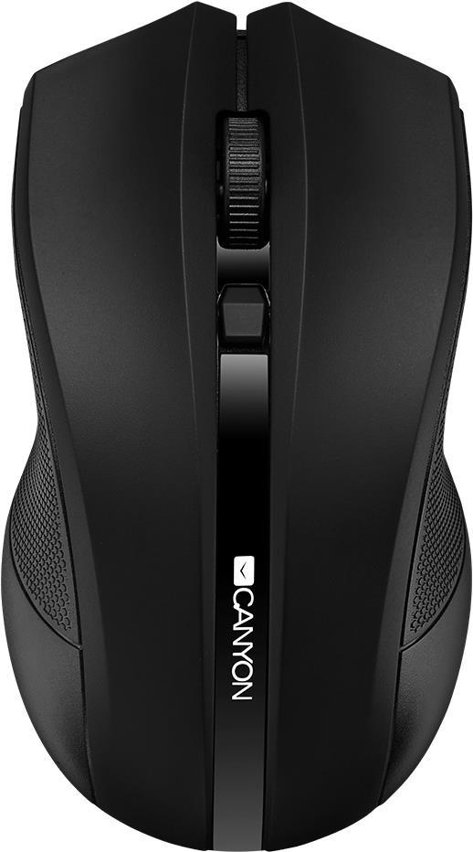 Canyon CNE-CMSW05B - Maus - rechts- und linkshändig - optisch - 4 Tasten - kabellos - 2,4 GHz - kabelloser Empfänger (USB) - Schwarz - retail (CNE-CMSW05B)