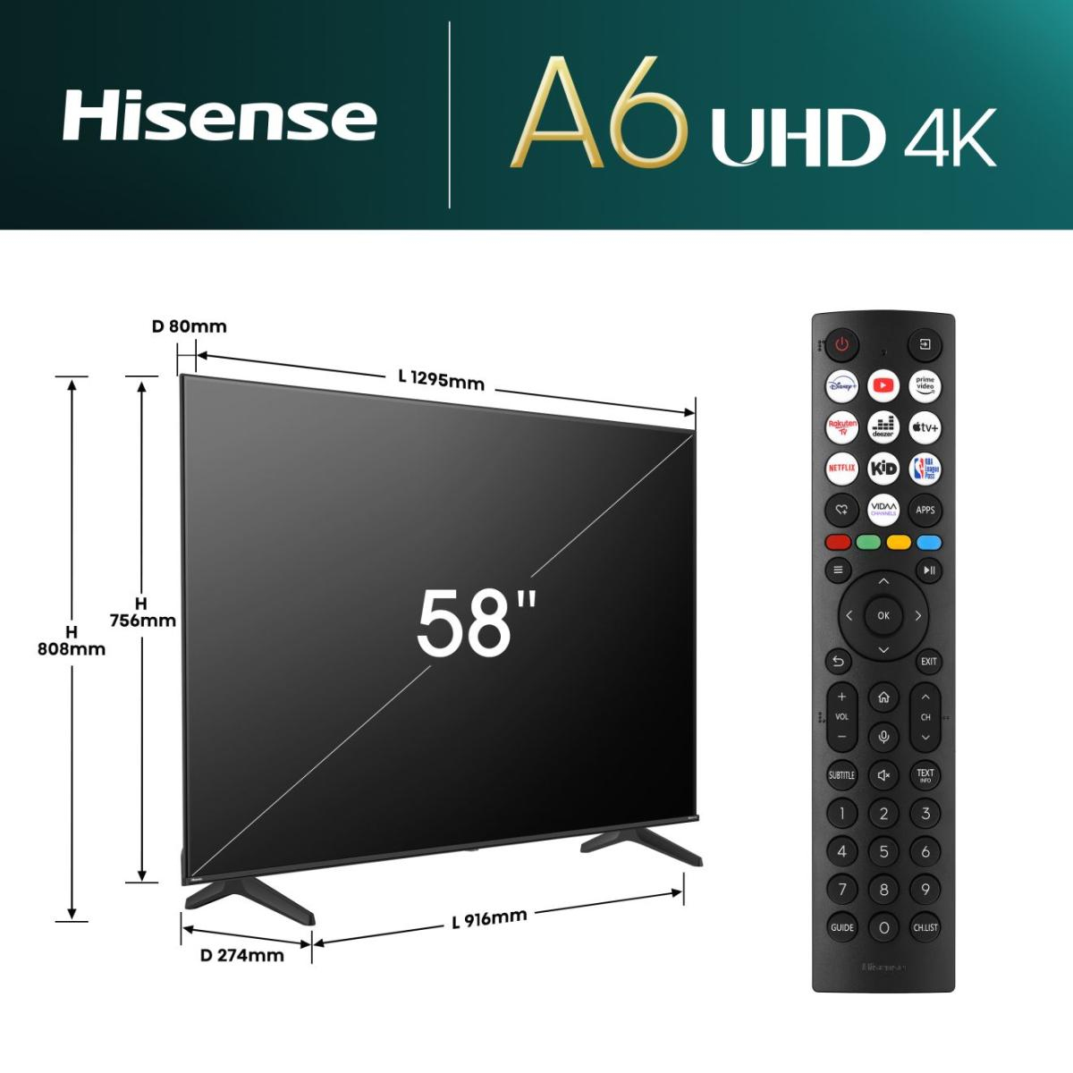 Hisense E6NT Series 58E6NT 58" 4K UHD Smart TV Schwarz