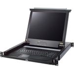 KVM ATEN CL1000M-ATA, Slideaway-43,18cm-(17")-LCD-Konsole, mit beleuchteter Tastatur (US-Layout), für 48,26cm-(19")-Schrank (CL1000M-ATA-AG)