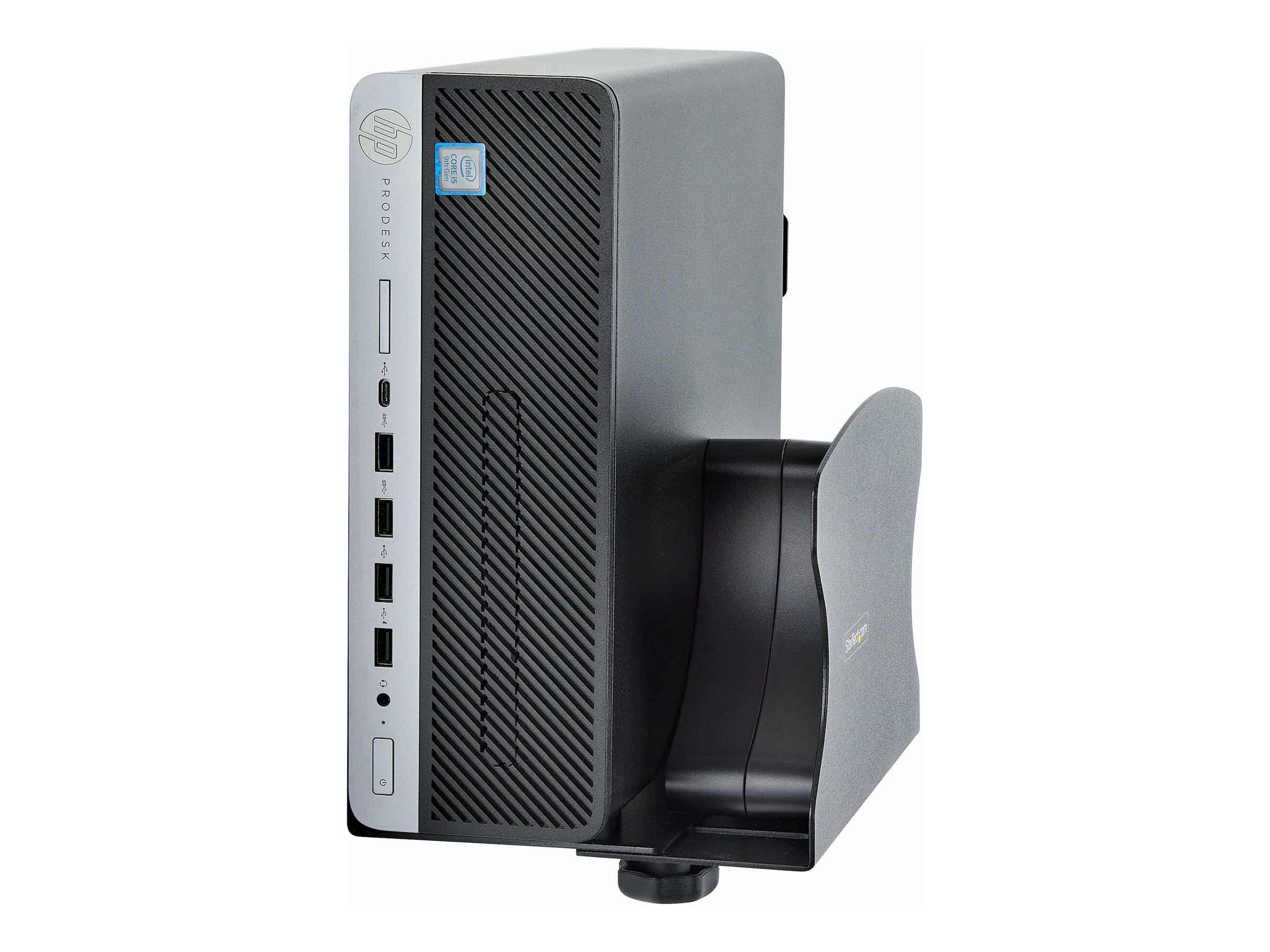 StarTech.com PC-Wandhalterung 2NS-CPU-WALL-MOUNT Werkzeuglose Breitenverstellung 50–200 mm Belastbarkeit 18 kg Stahl Schwarz