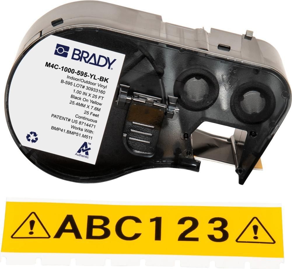 Brady BMP41/BMP51/BMP53/M511 Label (M4C-1000-595-YL-BK)