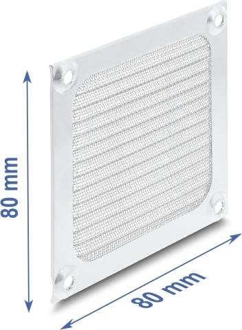 Delock Lüftergitter 80 x 80 mm Aluminium – Lüfter Staubfilter mit Edelstahl-Filtergewebe (67456)