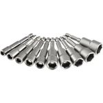 ChiliTec Steckschlüsseleinsätze mit Magnet 10tlg. SW6-7-8-9-10-11-12-13-14-15 6kant-Schaft (22985)