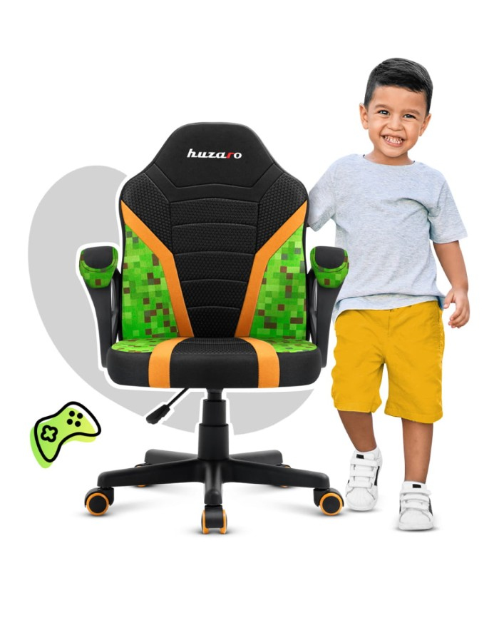 Huzaro Ranger 1.0 Pixel Mesh Gaming-Stuhl für Kinder Schwarz/Grün/Gelb