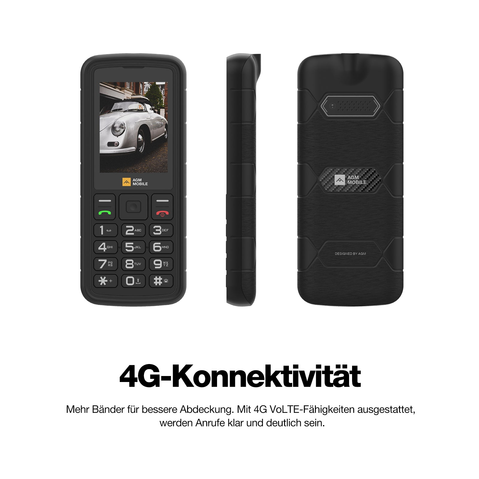 AGM M9 4G Feature Phone 2.4" Outdoor Schwarz