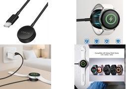 LogiLink Smartwatch-Induktions-Ladekabel für Galaxy, schwarz für Galaxy-Smartwatches der Serien 3/4/5/6/7/8, Active 1/2 - 1 Stück (PA0381)