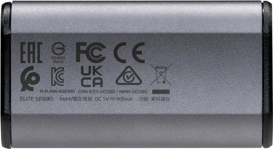 ADATA SE880 Externe SSD 1 TB USB 3.2 Gen 2 USB-C Titanium Gray