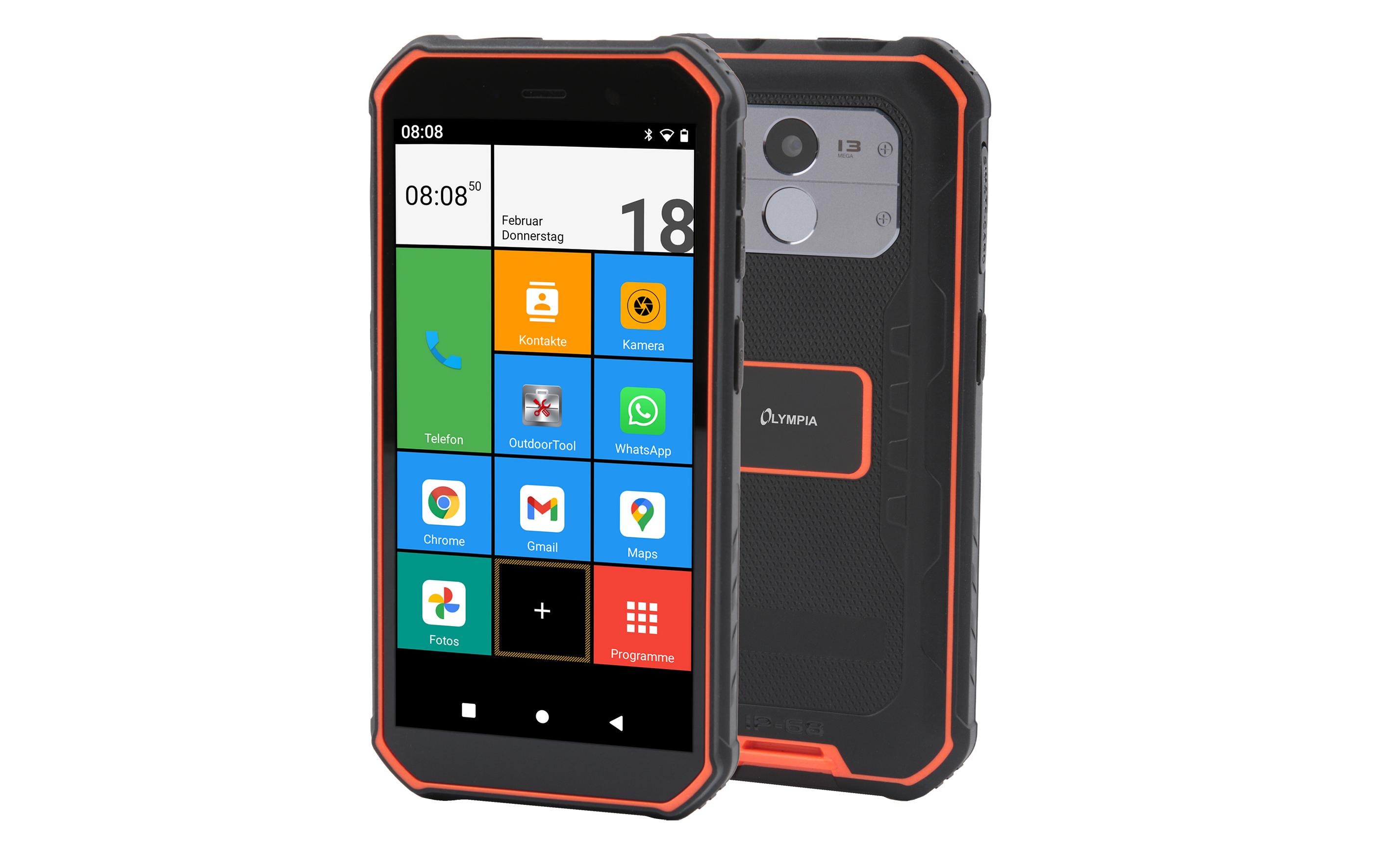 Olympia TREK 5,5" 3 GB RAM 32 GB Android 10 Schwarz, Orange