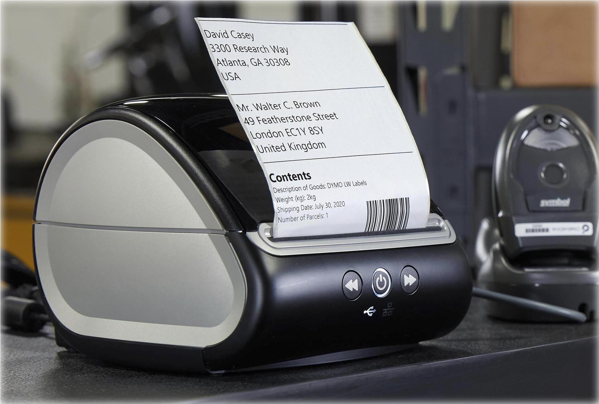 DYMO LabelWriter 5XL Etikettendrucker Thermodirekt 300 dpi 53 Etiketten/Min. USB 2.0 LAN Schwarz, Weiß