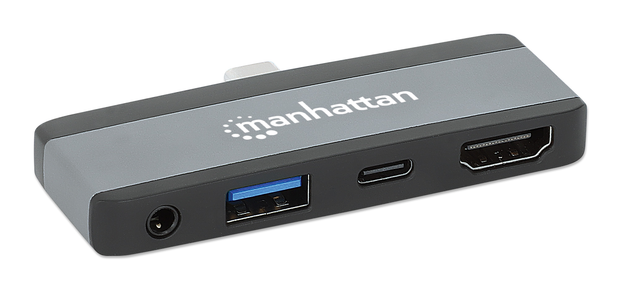 Manhattan 4-in-1 Dockingstation USB-C HDMI VGA Space-grau, Schwarz