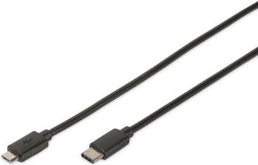 Assmann/Digitus USB Type-C Anschlusskabel,1,8m USB Type-C Anschlusskabel, Typ C to micro B St/St, 1.8m, High-Speed, UL, sw (DB-300137-018-S)