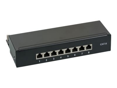 EFB-Elektronik Mini Patchpanel STP 8x RJ45 Cat.6 10" 1HE Schwarz