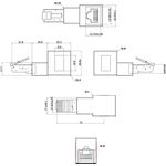 InLine® RJ45 Adapter Cat.6A, RJ45 Stecker / Buchse, 90° nach oben gewinkelt (69991A)
