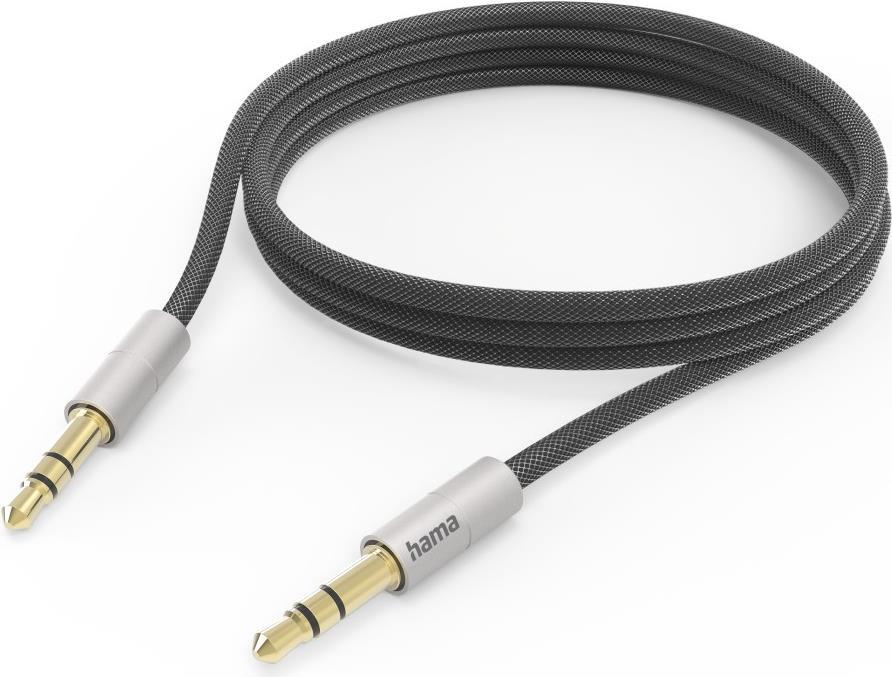 Hama AluLine Audio-Kabel 2 m 3.5mm Schwarz - Silber (00201526)