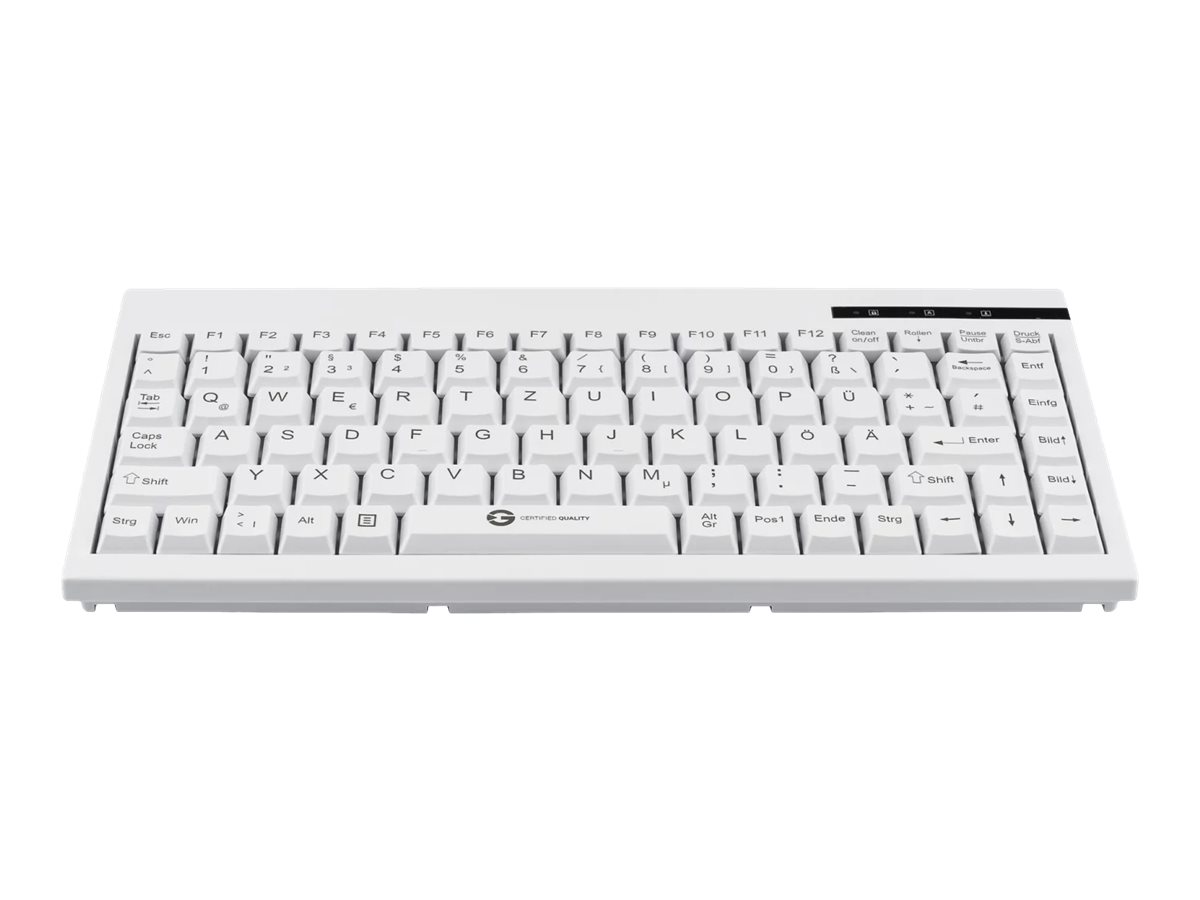 GCQ CleanType Easy Basic Compact Tastatur 88 Tasten USB QWERTZ Weiß