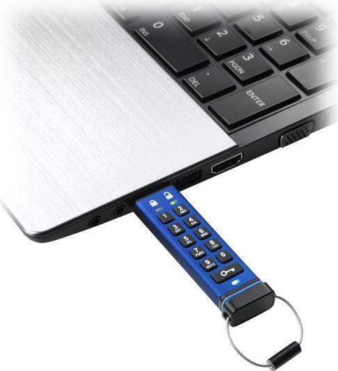 iStorage datAshur Pro USB-Flash-Laufwerk 64 GB USB 3.0 256-Bit Blau