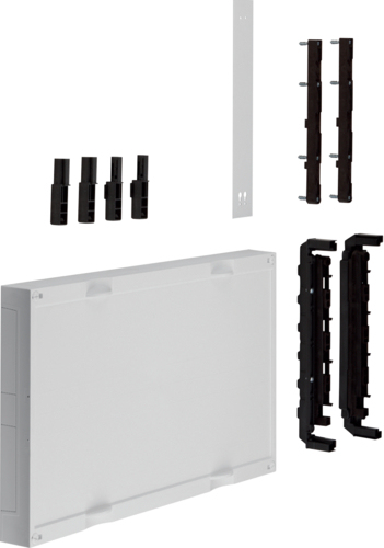 Hager UE22E0. Produktfarbe: Schwarz, Anzahl enthaltener Produkte: 1 Stück(e), Kompatibilität: Hager universN. Breite: 500 mm, Tiefe: 125 mm, Höhe: 300 mm (UE22E0)