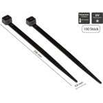 Kabelbinder 200 mm x 4,8 mm, schwarz, UL, UV-resistent, -40 °C bis +85 °C, 100 Stück, Good Connectio (KAB-20S48)