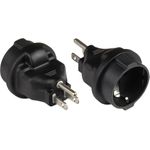 Stromadapter Amerika/USA Netz-Stecker Typ B (NEMA 5-15P) an Schutzkontakt-Buchse Typ F (CEE 7/3, gerade), schwarz, Good Connections® (PA-4502S)