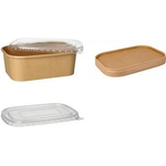 PAPSTAR Verpackungsbecher "pure", 1.000 ml, braun aus Pappe, FSC-zertifiziert, rechteckig, passende - 1 Stück (88820)