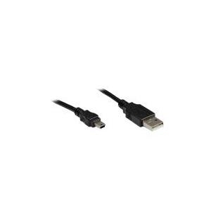 Anschlusskabel USB 2.0 Stecker A an Stecker Mini B 5-pin, schwarz, 0,3m, Good Connections® (3310-AM03)