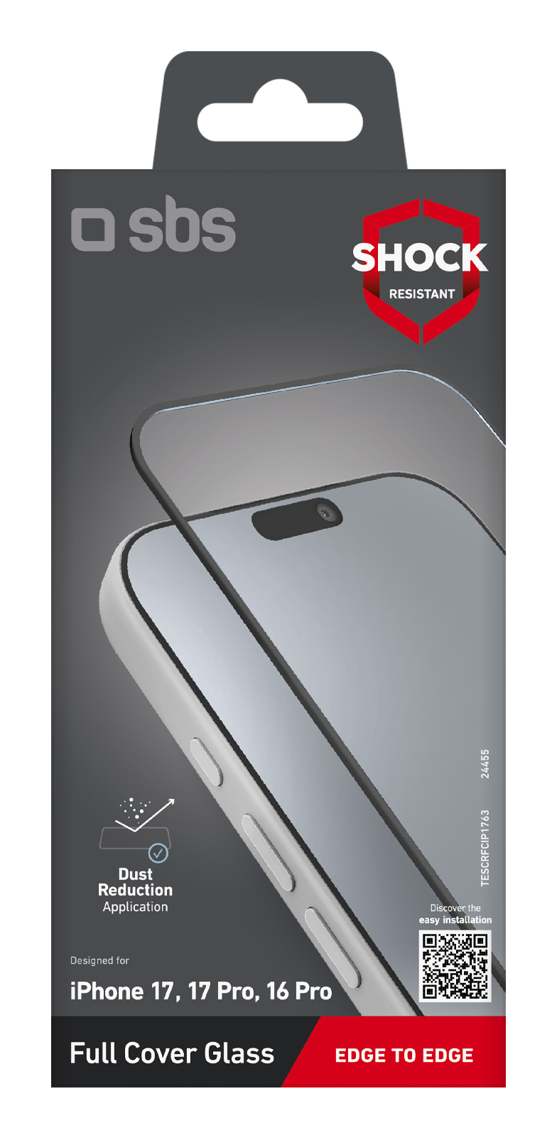 SBS Glas SP Full Cover iPhone 17/17Pro/16 Pro 6,28" Transparent