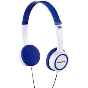 Thomson Kinder Kopfhörer HED1105BL On-Ear-Kinderkopfhörer On Ear Lautstärkebegrenzung, Leichtbügel Weiß, Blau (00132467)