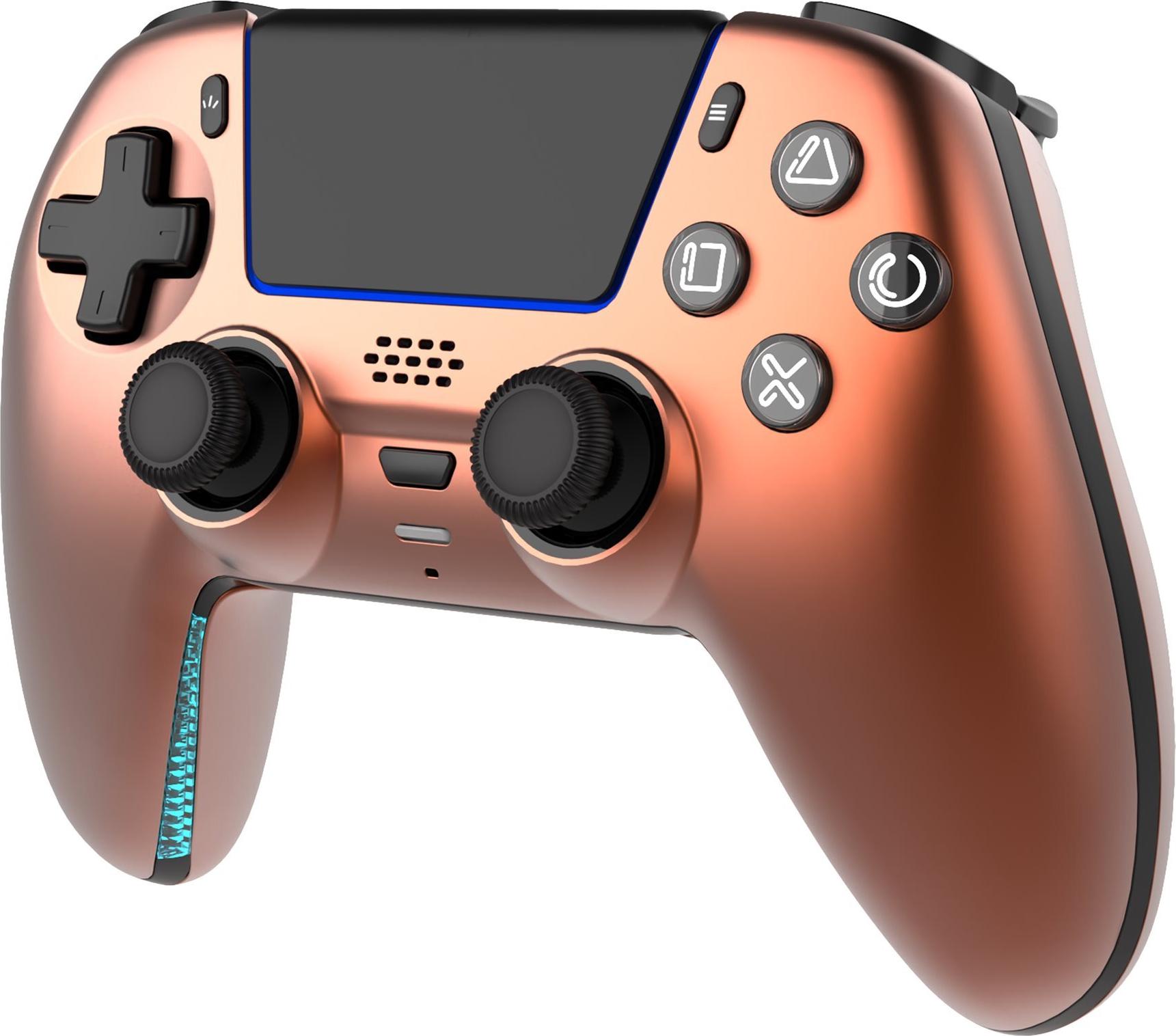 Deltaco GAM-199 Wireless Gaming-Controller für PS5 mit Ladestation Orange, Bronze