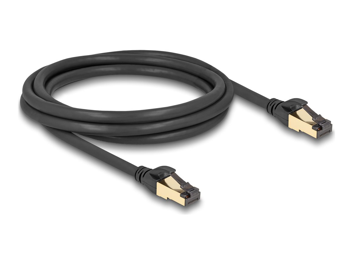 Delock RJ45 Netzwerkkabel Cat.6A S/FTP 2 m Schwarz