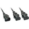 Lindy - Netz-Splitter - IEC 320 EN 60320 C13 bis IEC 320 EN 60320 C14 - 2,0m - geformt - Schwarz (30039)