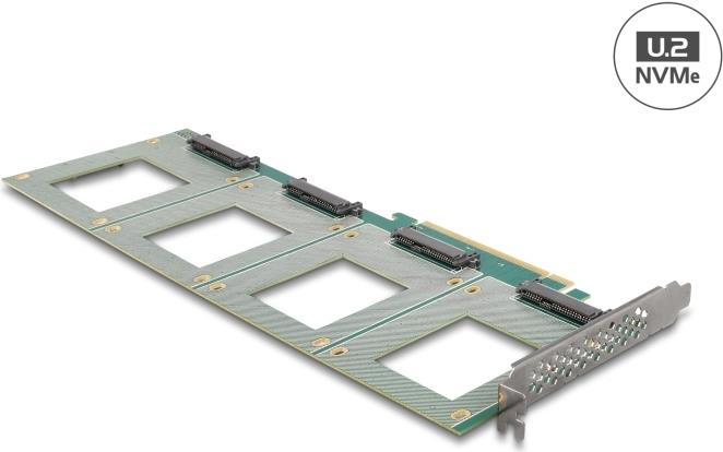Delock PCI Express 4.0 x16 Karte zu 4 x intern U.2 NVMe SFF-8639 - Bifurcation (LxB: 288 x 122 mm) (90169)