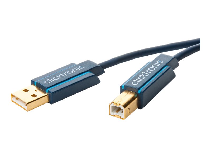 ClickTronic USB-Kabel USB Typ A zu USB Typ B 1.8 m Grau