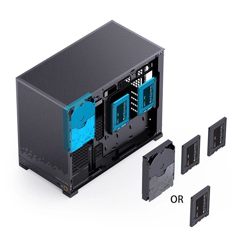 Jonsbo D32 STD mATX Mini Tower Tempered Glass Schwarz