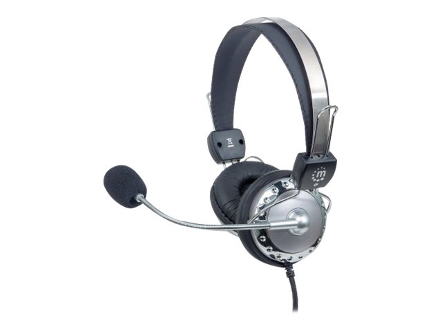 Manhattan Stereo Over-Ear Headset 3,5 mm Schwarz, Silber