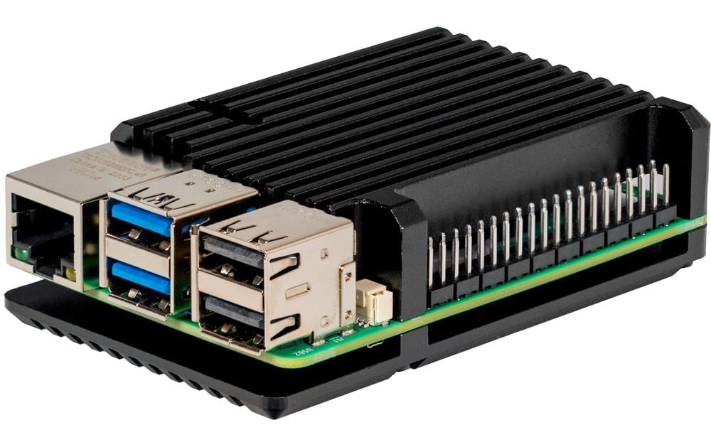 Joy-iT ARMOR Case BLOCK Aluminiumgehäuse für Raspberry Pi 5 Schwarz