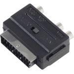 shiverpeaks BASIC-S Adapter, Scartstecker - 3 x Chinch- kupplung, stereo, IN/OUT Schalter, im Polybeutel mit Euro- (BS94034)