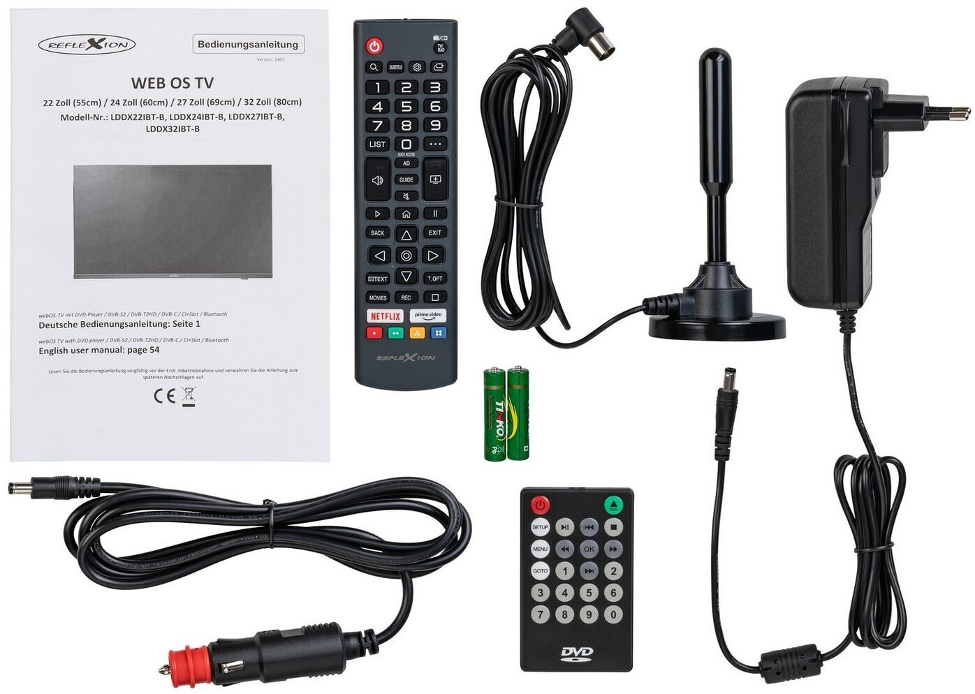 Reflexion LDDX24iBT_B Smart LED-TV 24" Full HD DVB-S2/C/T2 CI+ DVD-Player PVR